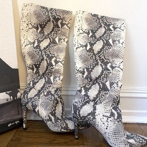 Snake print boots